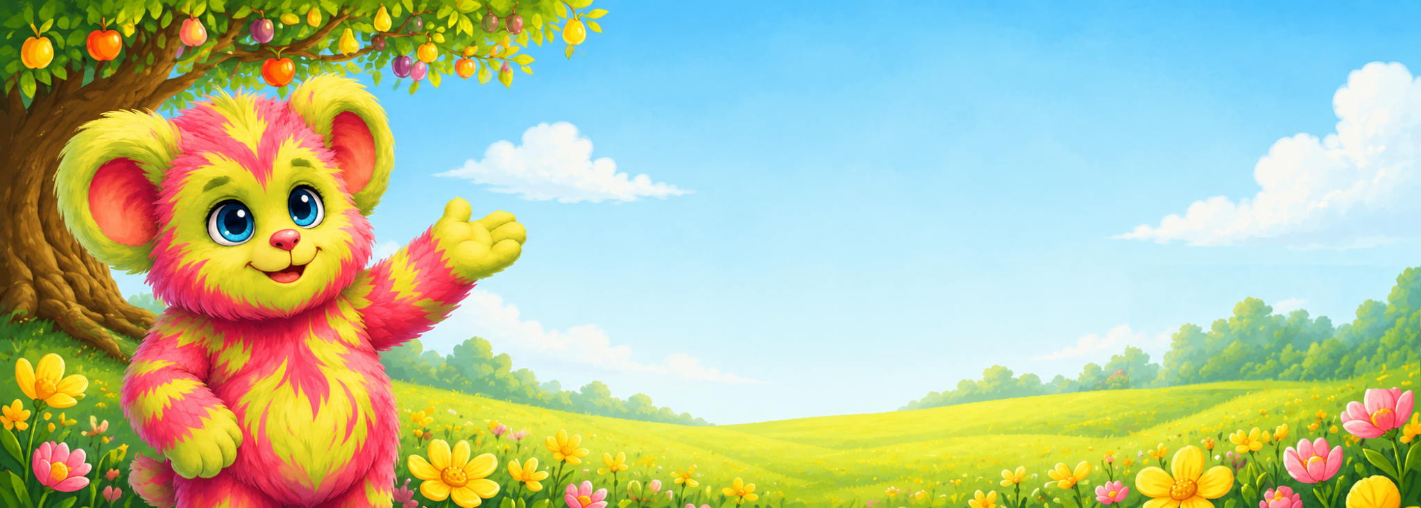 Zachary Zufflekin smiling and presenting an open meadow beneath a bright blue sky